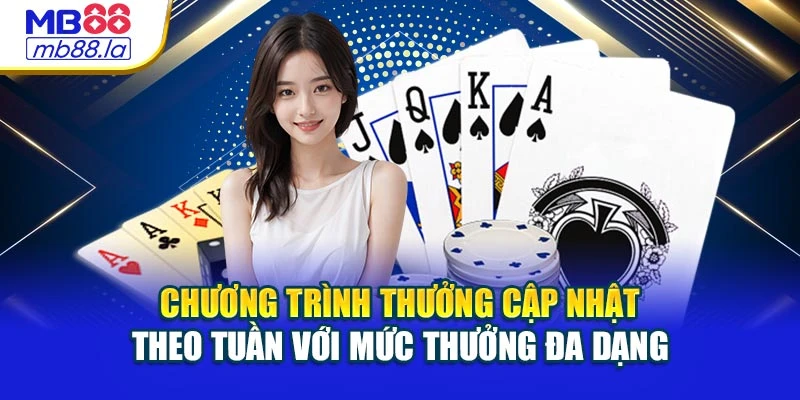 Chương trình thưởng cập nhật theo tuần với mức thưởng đa dạng