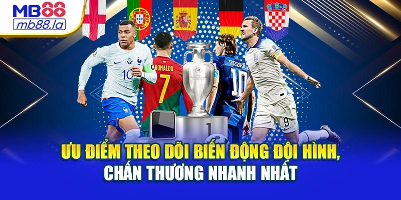 Ưu điểm theo dõi biến động đội hình, chấn thương nhanh nhất